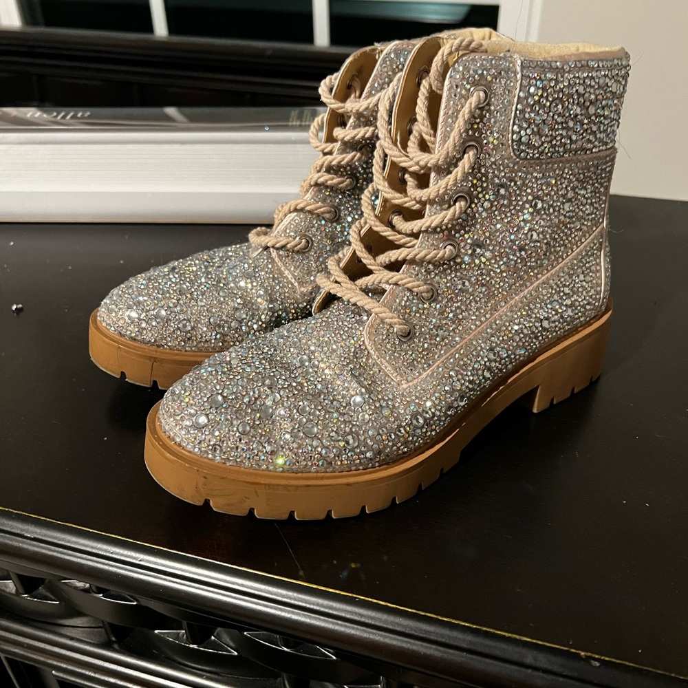 Betsey Johnson Hudson Rhinestone boots